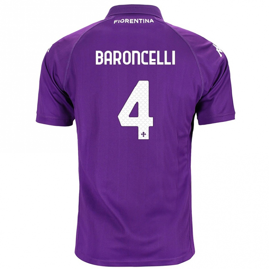 Hombre Fútbol Camiseta Leonardo Baroncelli #4 Morado 1ª Equipación 2024/25 Perú