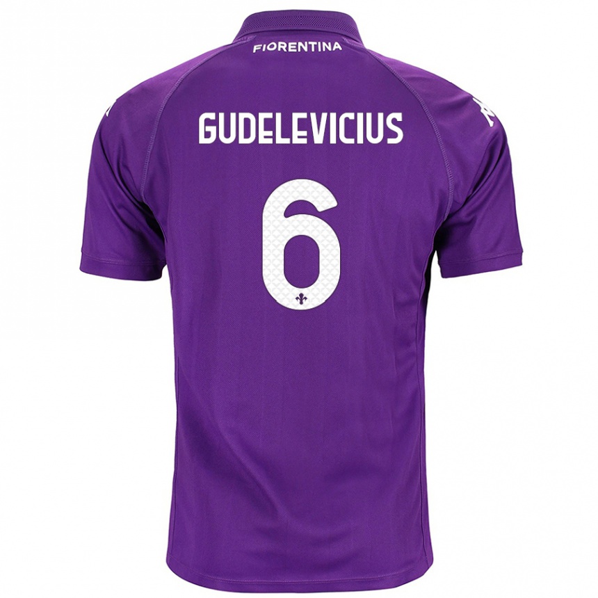 Hombre Fútbol Camiseta Ernestas Gudelevicius #6 Morado 1ª Equipación 2024/25 Perú