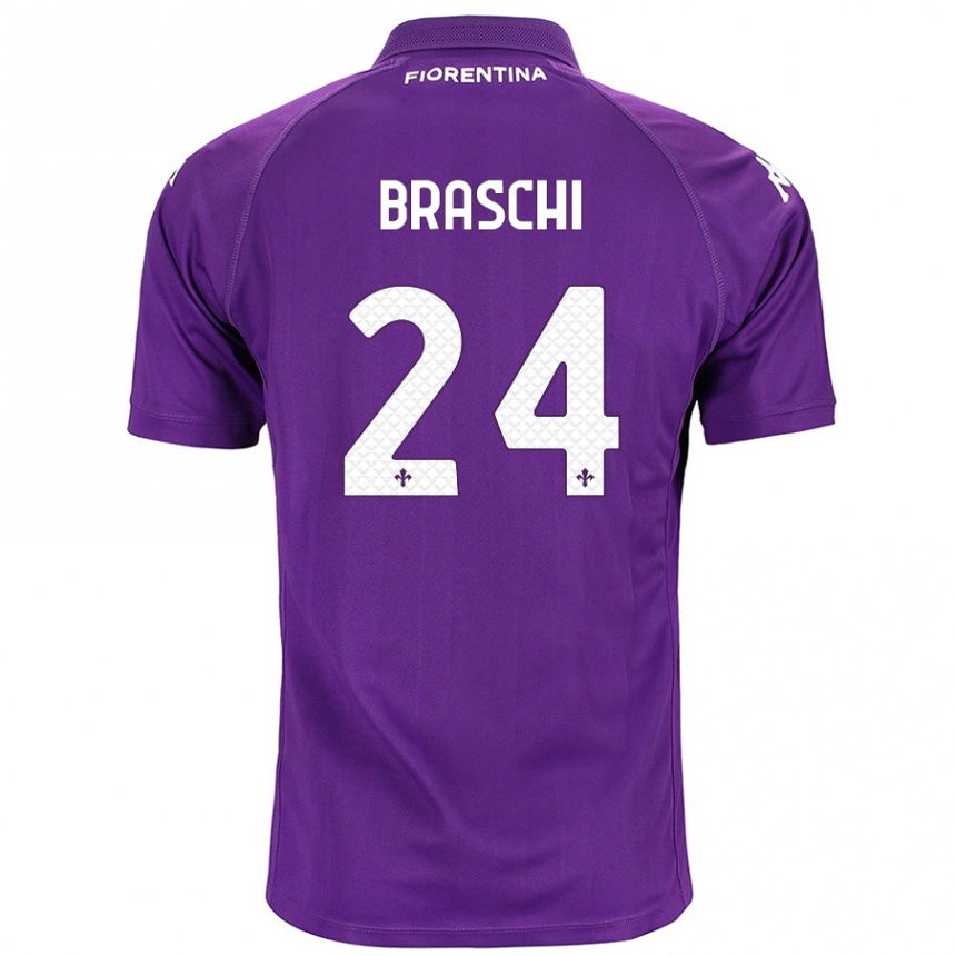 Hombre Fútbol Camiseta Riccardo Braschi #24 Morado 1ª Equipación 2024/25 Perú