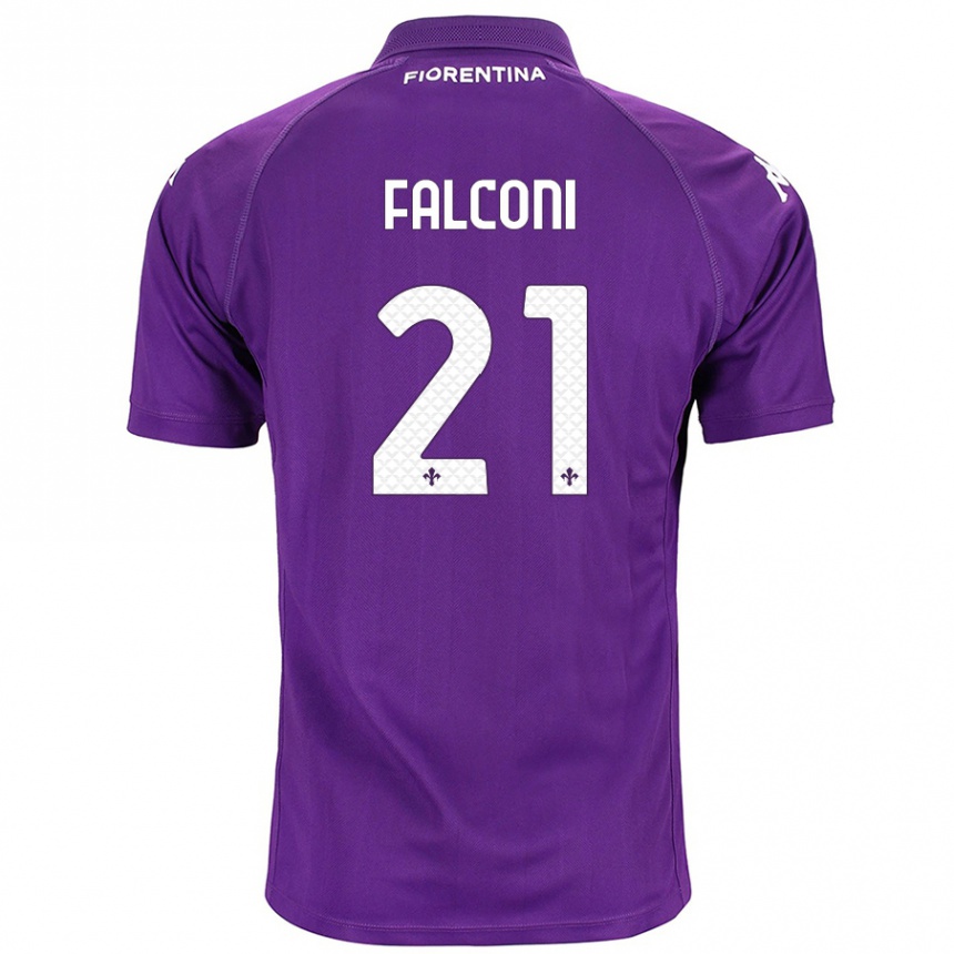 Hombre Fútbol Camiseta Niccolò Falconi #21 Morado 1ª Equipación 2024/25 Perú