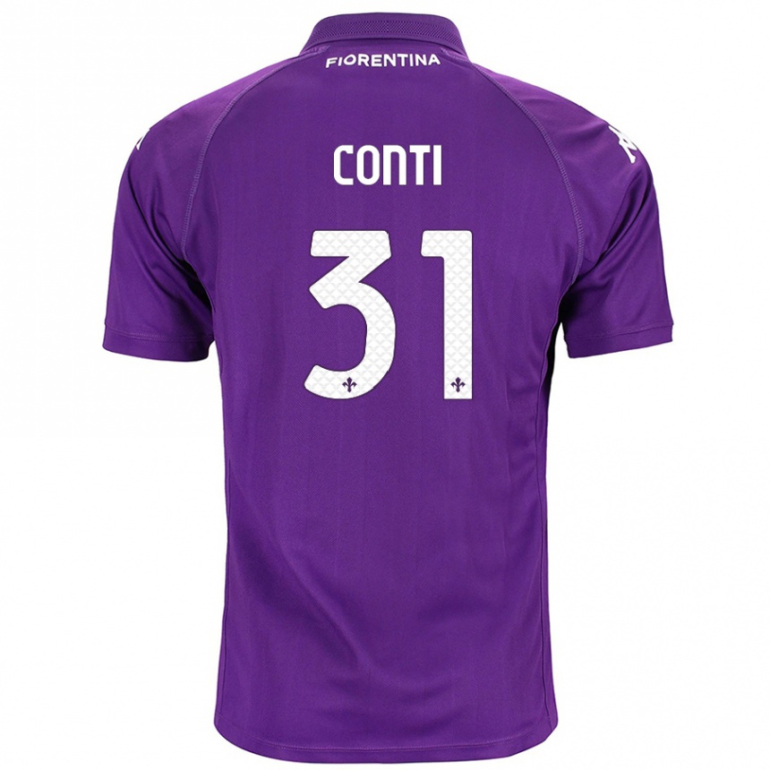 Hombre Fútbol Camiseta Gabriele Conti #31 Morado 1ª Equipación 2024/25 Perú