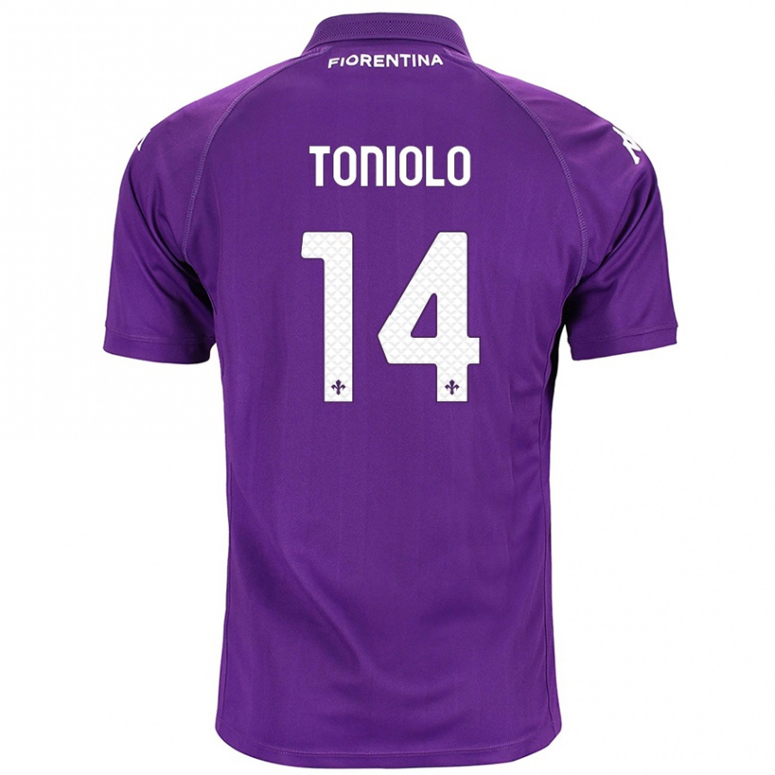 Hombre Fútbol Camiseta Martina Toniolo #14 Morado 1ª Equipación 2024/25 Perú