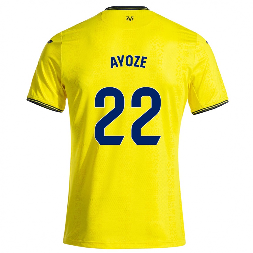 Hombre Fútbol Camiseta Ayoze Perez #22 Amarillo Negro 1ª Equipación 2024/25 Perú