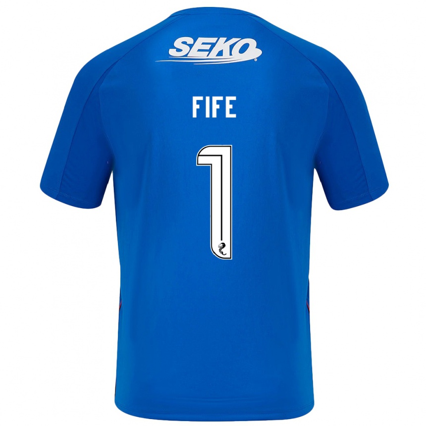 Hombre Fútbol Camiseta Jenna Fife #1 Azul Oscuro 1ª Equipación 2024/25 Perú