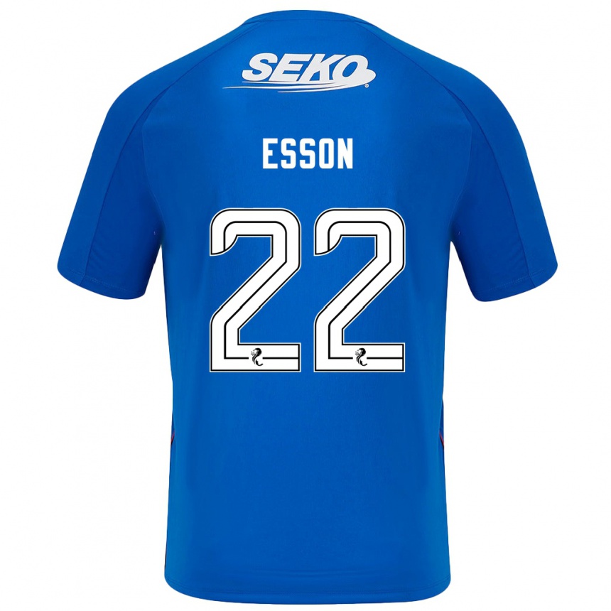 Hombre Fútbol Camiseta Victoria Esson #22 Azul Oscuro 1ª Equipación 2024/25 Perú