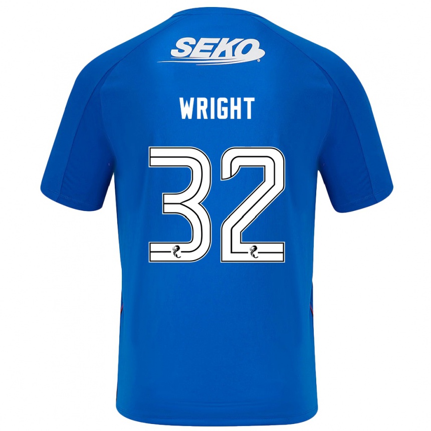 Hombre Fútbol Camiseta Kieran Wright #32 Azul Oscuro 1ª Equipación 2024/25 Perú