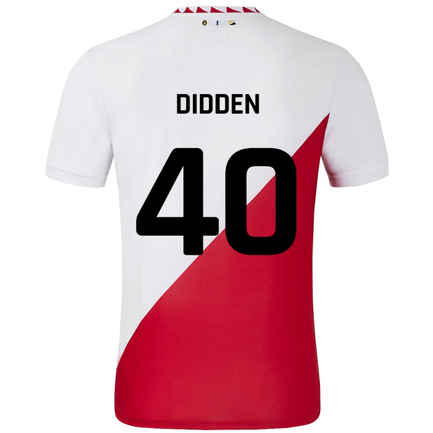 Hombre Fútbol Camiseta Matisse Didden #40 Blanco Rojo 1ª Equipación 2024/25 Perú