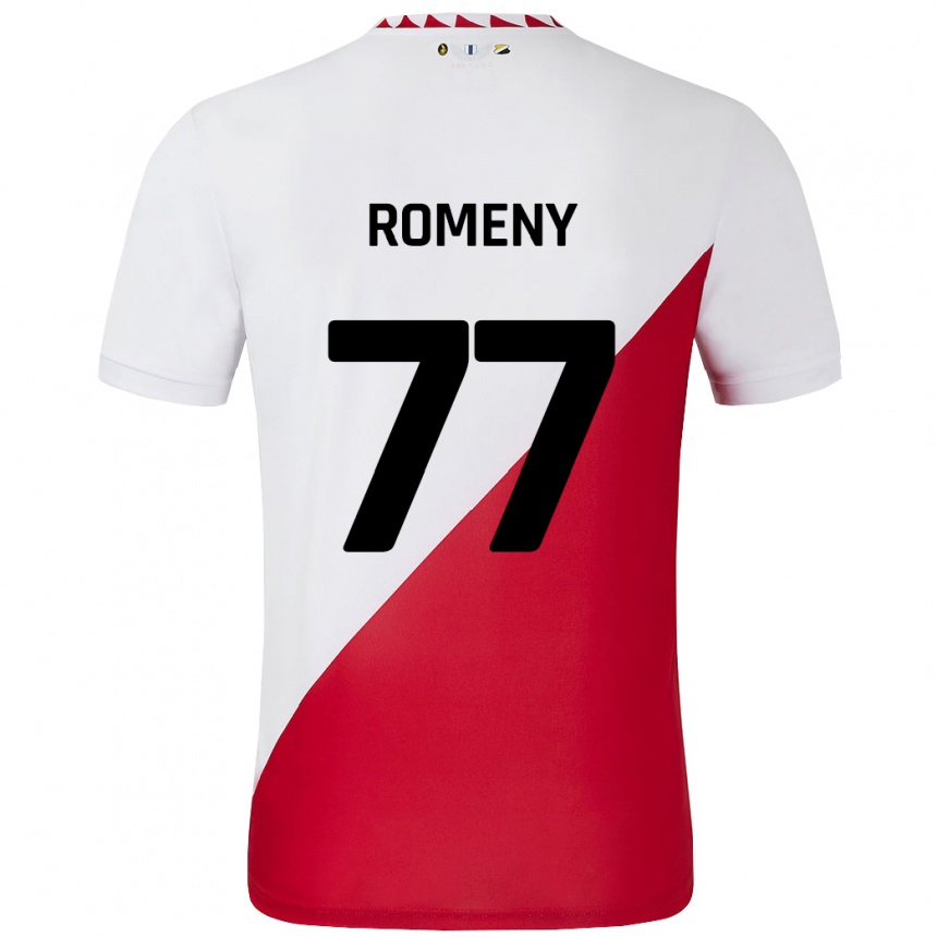 Hombre Fútbol Camiseta Ole Romeny #77 Blanco Rojo 1ª Equipación 2024/25 Perú