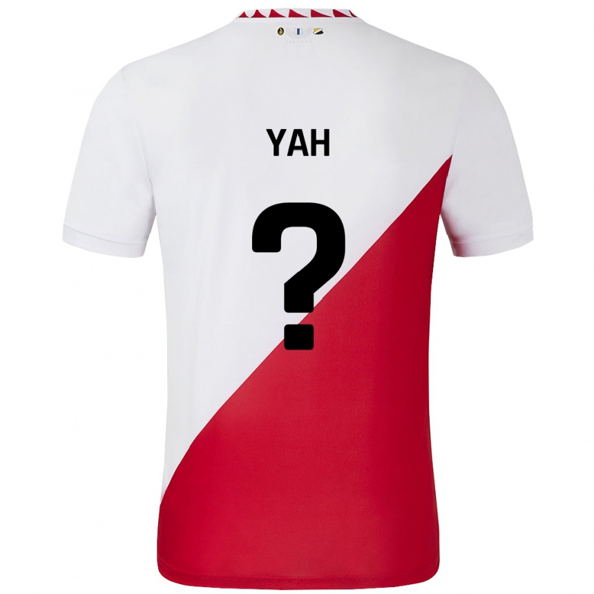 Hombre Fútbol Camiseta Gibson Yah #0 Blanco Rojo 1ª Equipación 2024/25 Perú