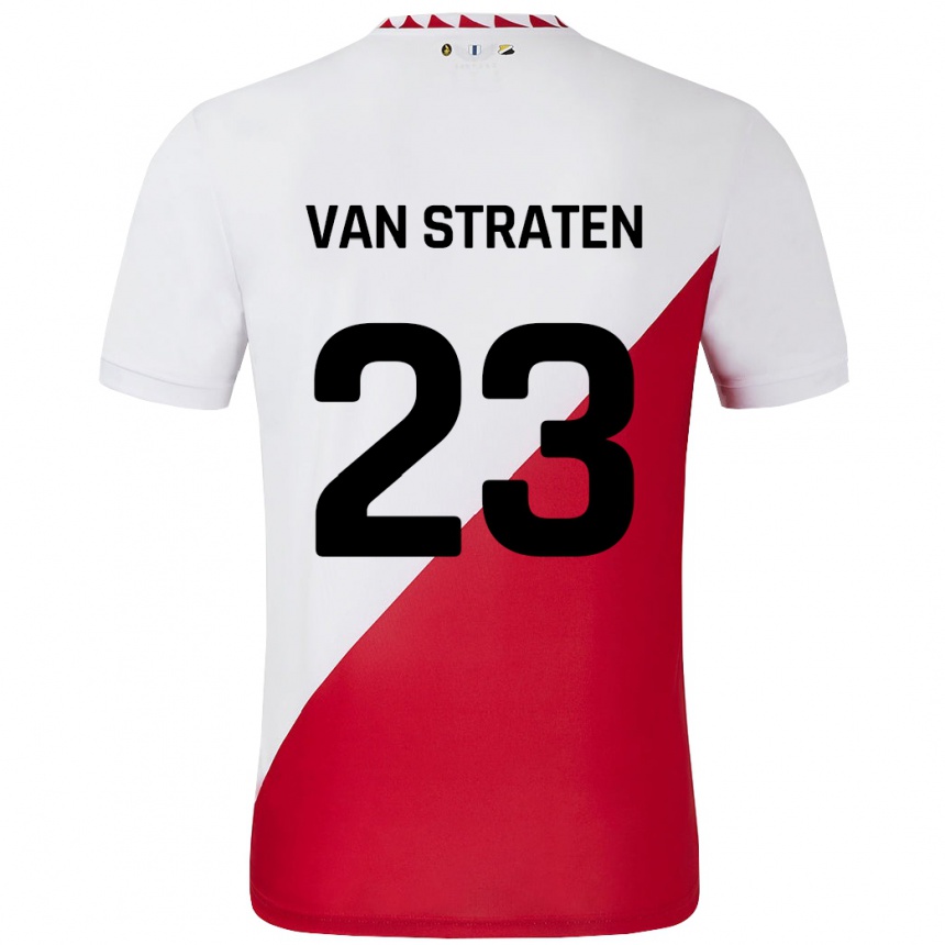 Hombre Fútbol Camiseta Dieke Van Straten #23 Blanco Rojo 1ª Equipación 2024/25 Perú