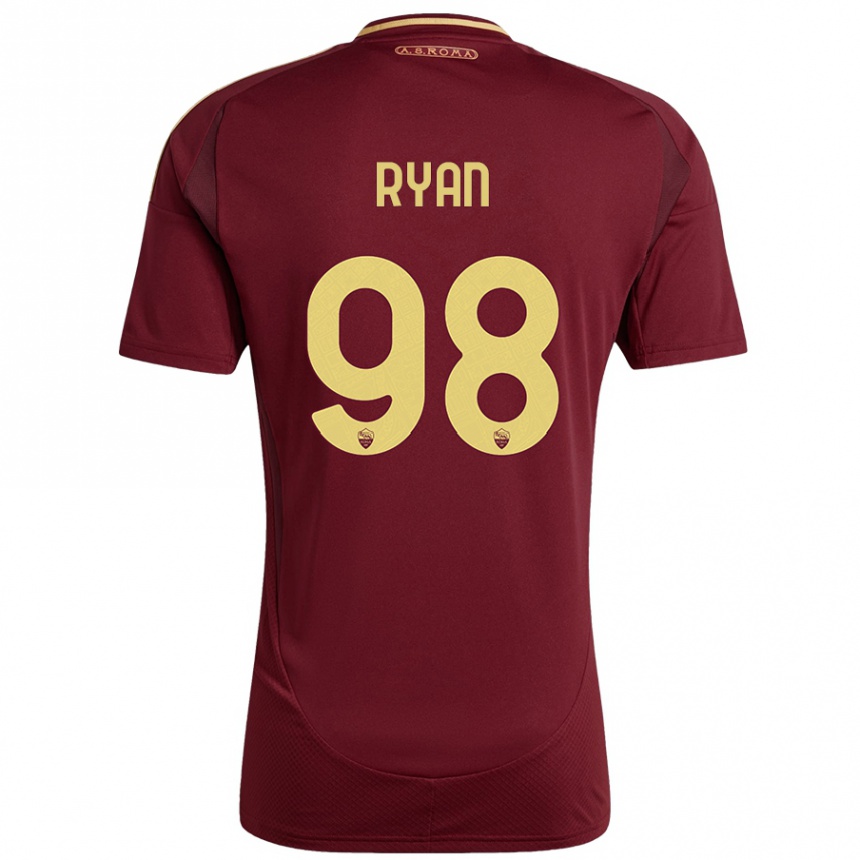 Hombre Fútbol Camiseta Mathew Ryan #98 Rojo Marrón Dorado 1ª Equipación 2024/25 Perú