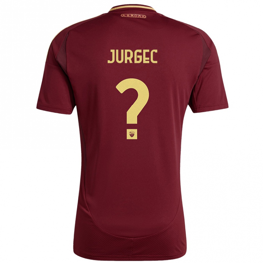 Hombre Fútbol Camiseta Jan Jurgec #0 Rojo Marrón Dorado 1ª Equipación 2024/25 Perú