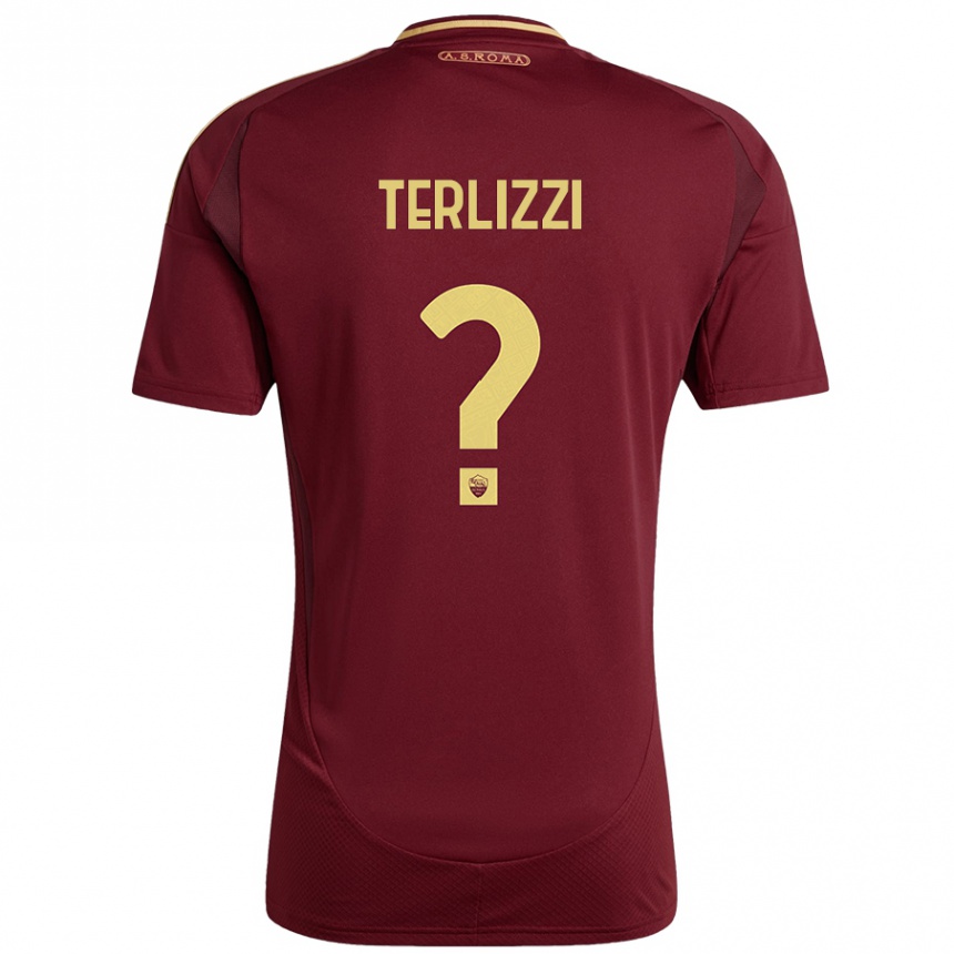 Hombre Fútbol Camiseta Federico Terlizzi #0 Rojo Marrón Dorado 1ª Equipación 2024/25 Perú