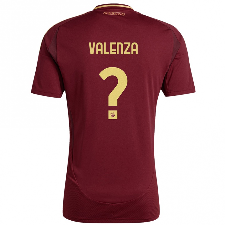 Hombre Fútbol Camiseta Salvatore Valenza #0 Rojo Marrón Dorado 1ª Equipación 2024/25 Perú