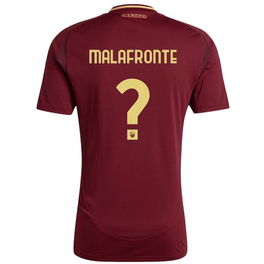 Hombre Fútbol Camiseta Matteo Malafronte #0 Rojo Marrón Dorado 1ª Equipación 2024/25 Perú