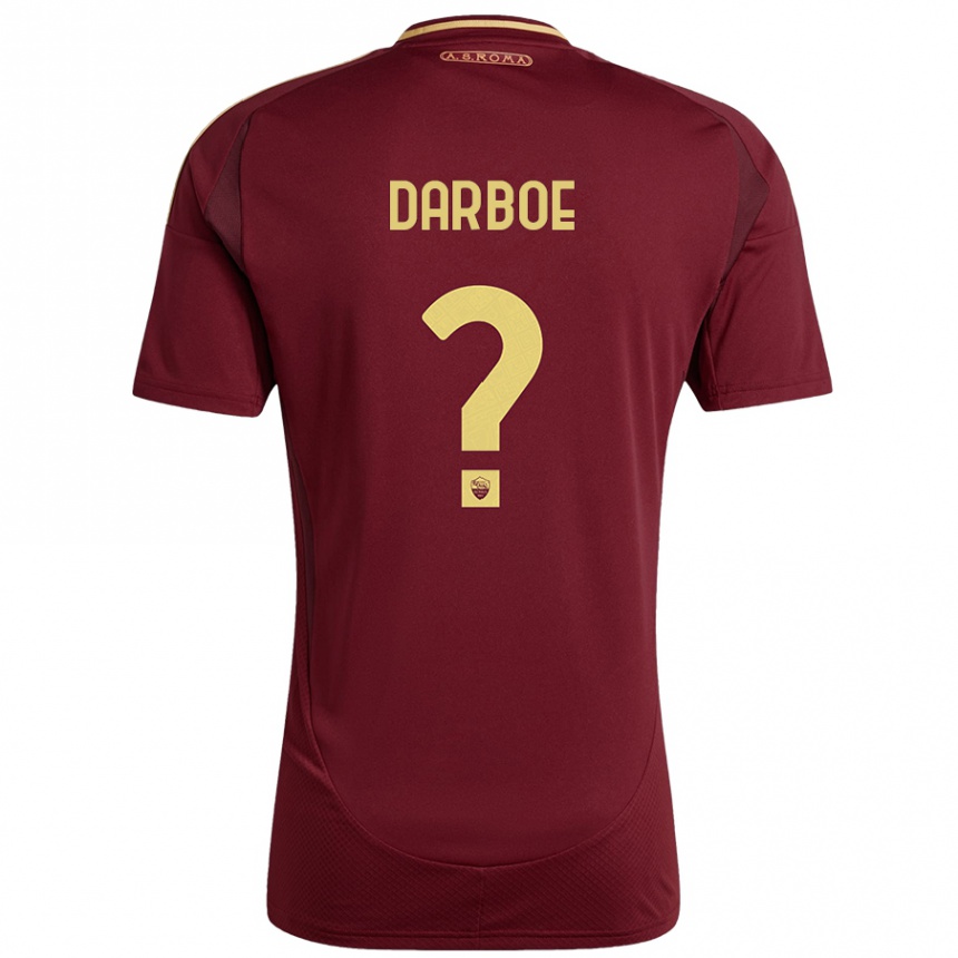 Hombre Fútbol Camiseta Balagie Darboe #0 Rojo Marrón Dorado 1ª Equipación 2024/25 Perú