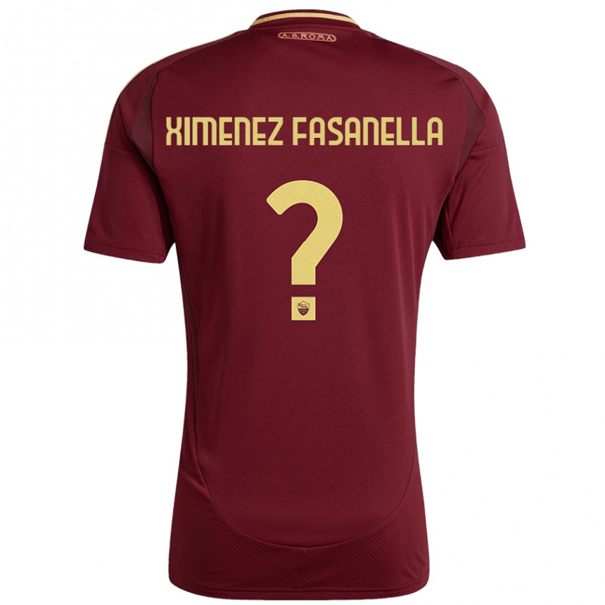 Hombre Fútbol Camiseta Rafael Ximenez Fasanella #0 Rojo Marrón Dorado 1ª Equipación 2024/25 Perú