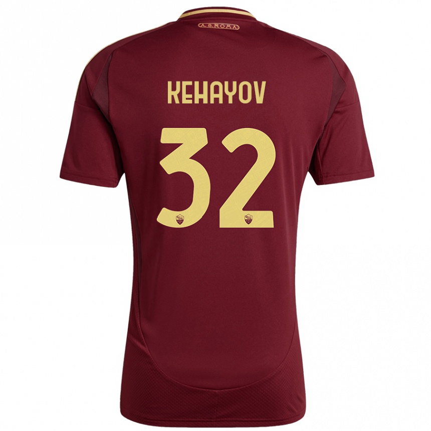 Hombre Fútbol Camiseta Atanas Kehayov #32 Rojo Marrón Dorado 1ª Equipación 2024/25 Perú