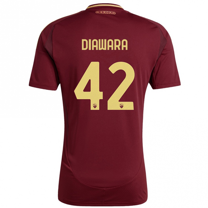 Hombre Fútbol Camiseta Amadou Diawara #42 Rojo Marrón Dorado 1ª Equipación 2024/25 Perú