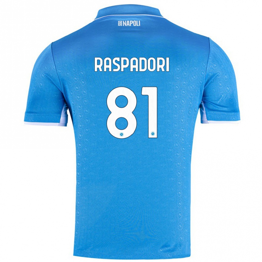 Hombre Fútbol Camiseta Giacomo Raspadori #81 Azul Cielo 1ª Equipación 2024/25 Perú