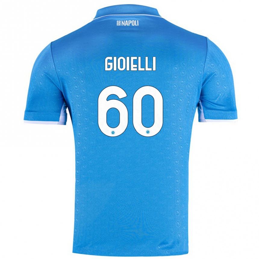 Hombre Fútbol Camiseta Francesco Gioielli #60 Azul Cielo 1ª Equipación 2024/25 Perú