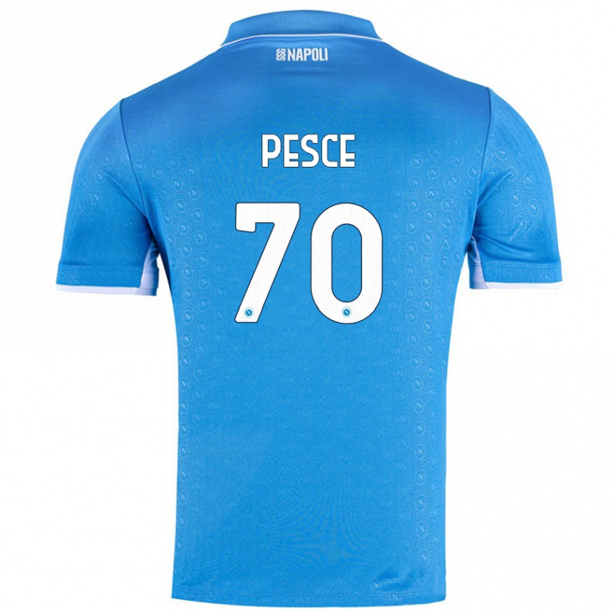 Hombre Fútbol Camiseta Antonio Pesce #70 Azul Cielo 1ª Equipación 2024/25 Perú