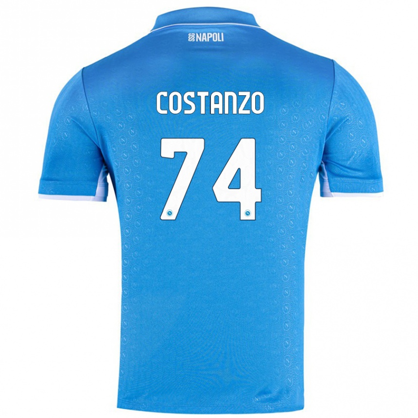 Hombre Fútbol Camiseta Davide Costanzo #74 Azul Cielo 1ª Equipación 2024/25 Perú