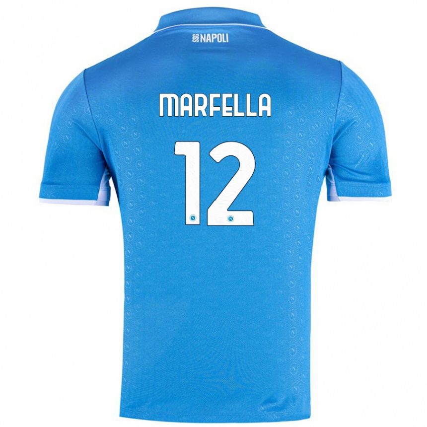 Hombre Fútbol Camiseta Davide Marfella #12 Azul Cielo 1ª Equipación 2024/25 Perú