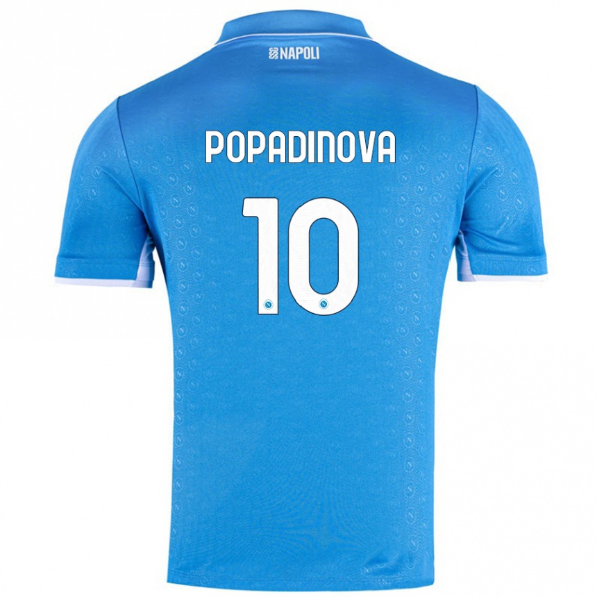 Hombre Fútbol Camiseta Evdokiya Popadinova #10 Azul Cielo 1ª Equipación 2024/25 Perú