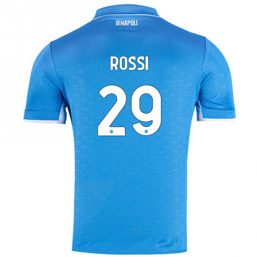 Hombre Fútbol Camiseta Francesco Rossi #29 Azul Cielo 1ª Equipación 2024/25 Perú