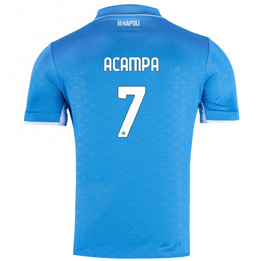 Hombre Fútbol Camiseta Davide Acampa #7 Azul Cielo 1ª Equipación 2024/25 Perú