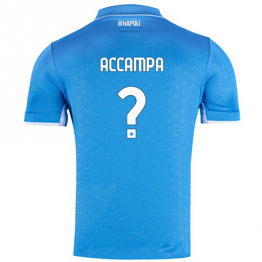 Hombre Fútbol Camiseta Davide Accampa #0 Azul Cielo 1ª Equipación 2024/25 Perú