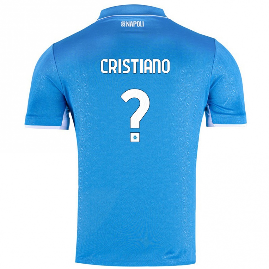 Hombre Fútbol Camiseta Carmine Cristiano #0 Azul Cielo 1ª Equipación 2024/25 Perú