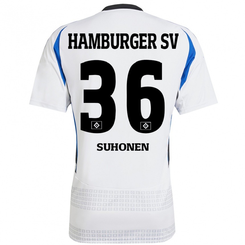 Hombre Fútbol Camiseta Anssi Suhonen #36 Blanco Azul 1ª Equipación 2024/25 Perú