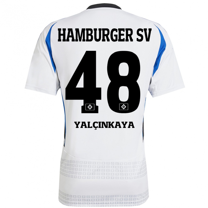 Hombre Fútbol Camiseta Bilal Yalcinkaya #48 Blanco Azul 1ª Equipación 2024/25 Perú