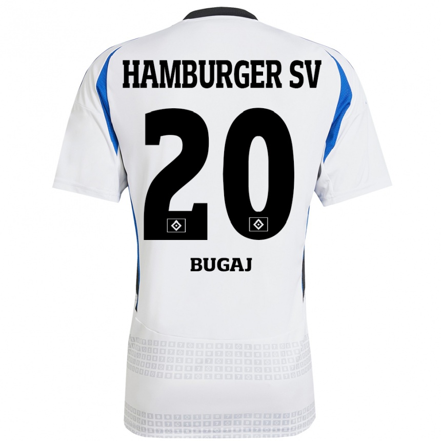 Hombre Fútbol Camiseta Jan-Luca Bugaj #20 Blanco Azul 1ª Equipación 2024/25 Perú