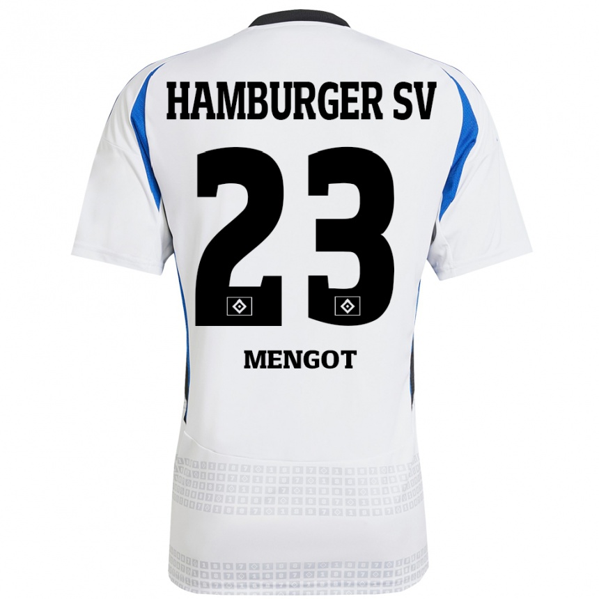 Hombre Fútbol Camiseta Ayukayoh Mengot #23 Blanco Azul 1ª Equipación 2024/25 Perú