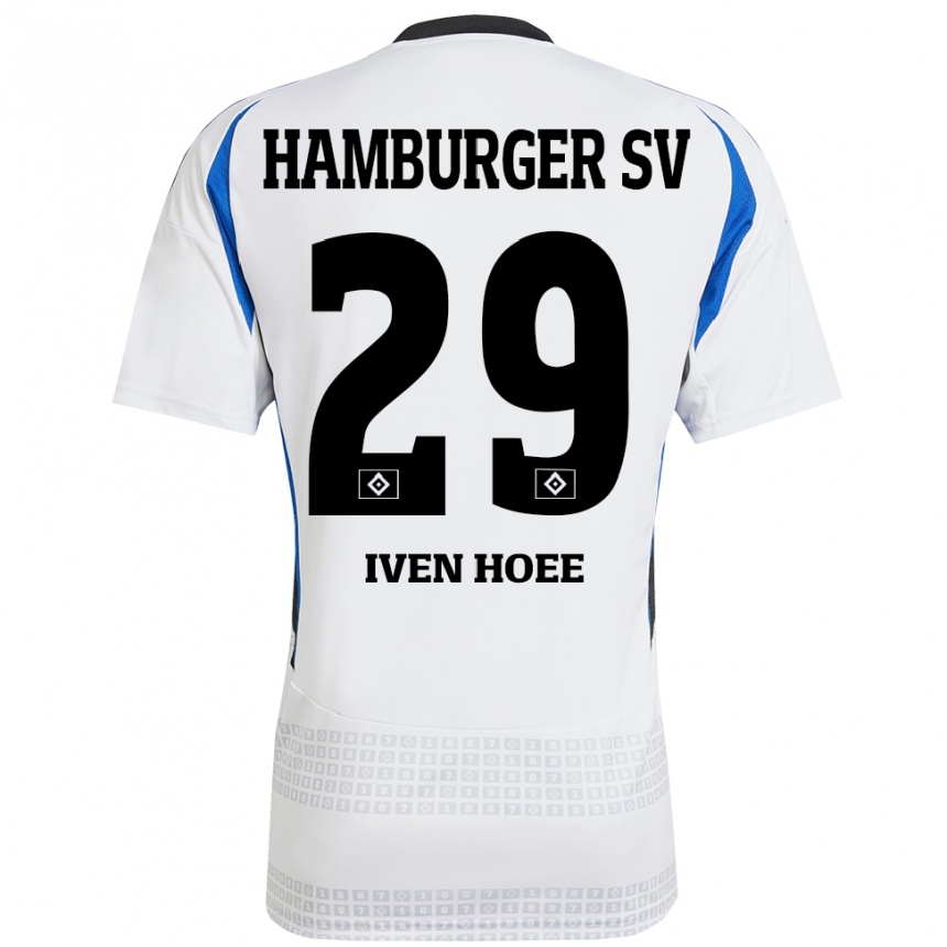 Hombre Fútbol Camiseta Lennart Iven Hoee #29 Blanco Azul 1ª Equipación 2024/25 Perú