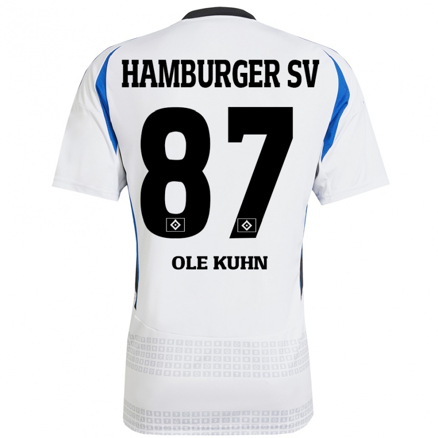 Hombre Fútbol Camiseta Niklas Ole Kühn #87 Blanco Azul 1ª Equipación 2024/25 Perú