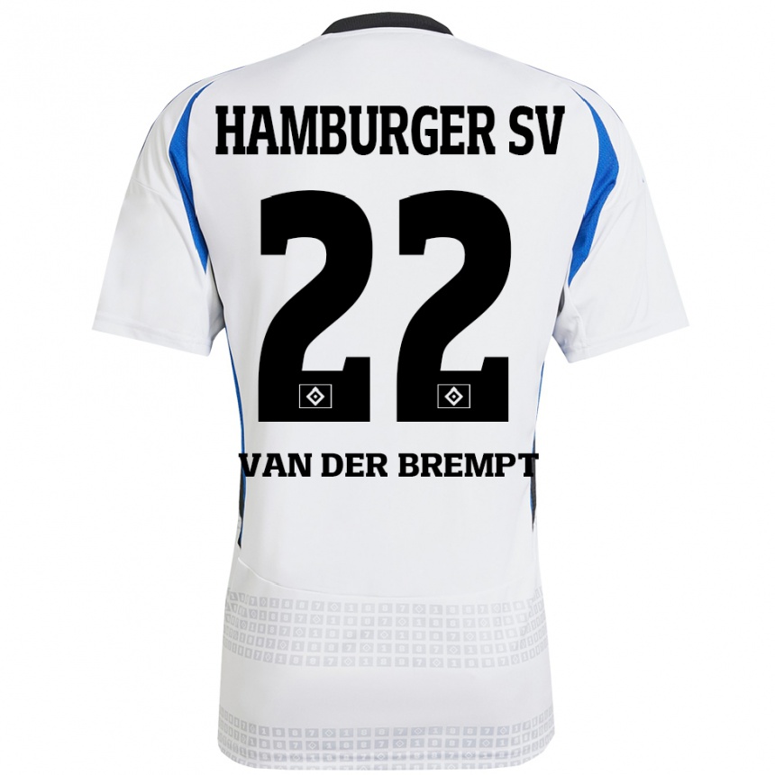 Hombre Fútbol Camiseta Ignace Van Der Brempt #22 Blanco Azul 1ª Equipación 2024/25 Perú