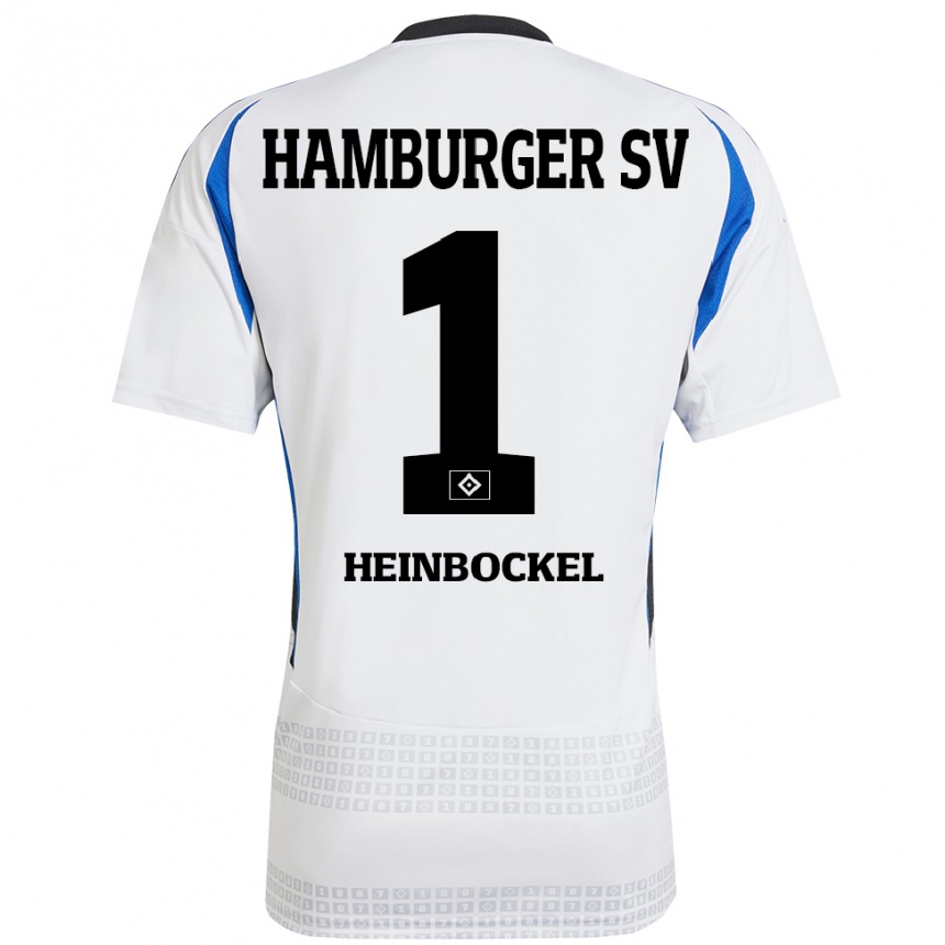 Hombre Fútbol Camiseta Simon Heinbockel #1 Blanco Azul 1ª Equipación 2024/25 Perú