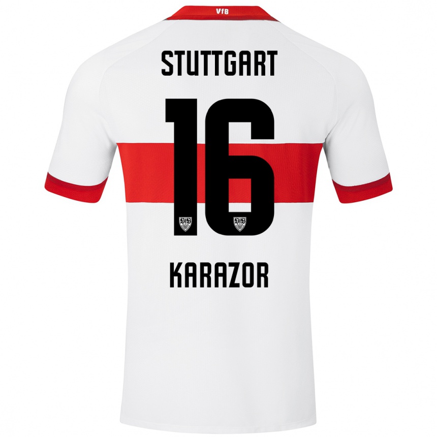 Hombre Fútbol Camiseta Atakan Karazor #16 Blanco Rojo 1ª Equipación 2024/25 Perú