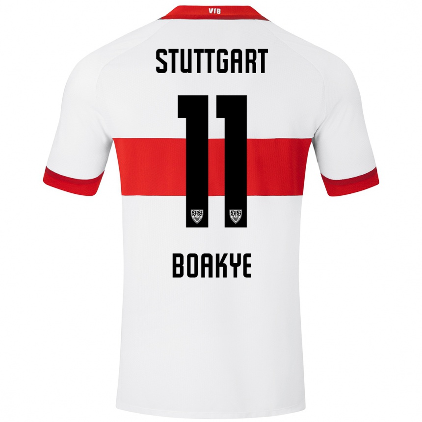 Hombre Fútbol Camiseta Benjamin Boakye #11 Blanco Rojo 1ª Equipación 2024/25 Perú