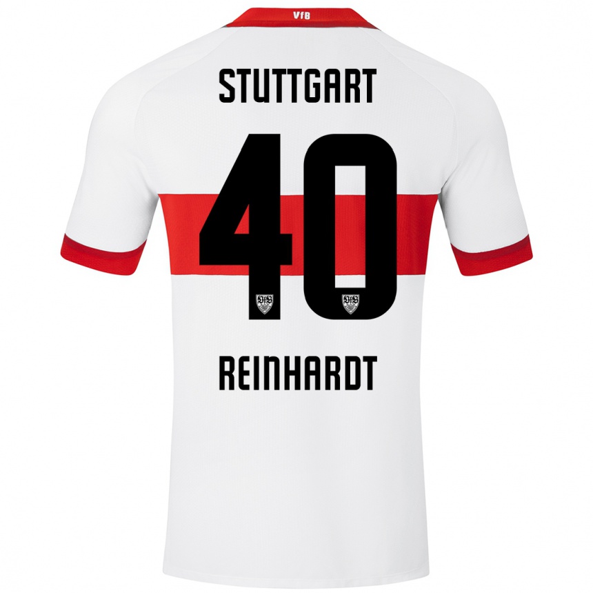 Hombre Fútbol Camiseta Peter Reinhardt #40 Blanco Rojo 1ª Equipación 2024/25 Perú