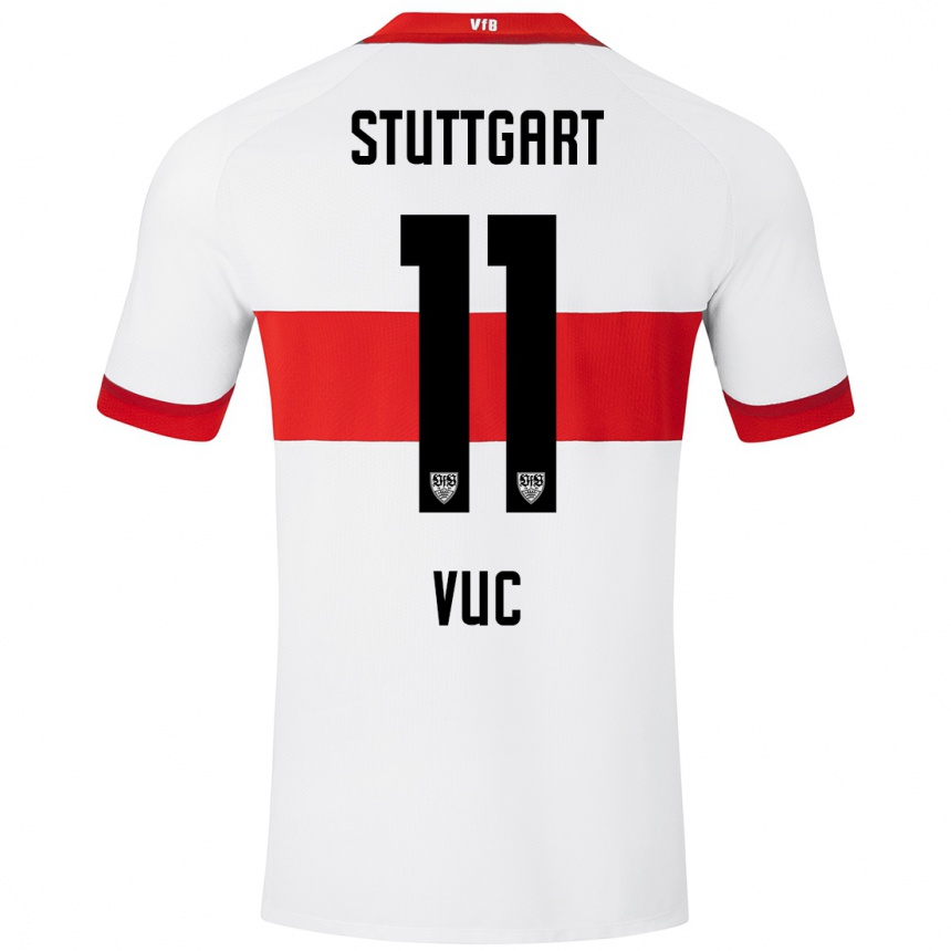 Hombre Fútbol Camiseta Patrick Vuc #11 Blanco Rojo 1ª Equipación 2024/25 Perú