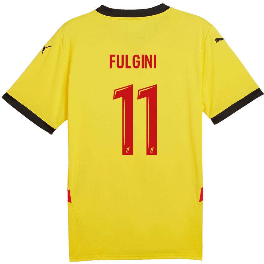 Hombre Fútbol Camiseta Angelo Fulgini #11 Amarillo Rojo 1ª Equipación 2024/25 Perú