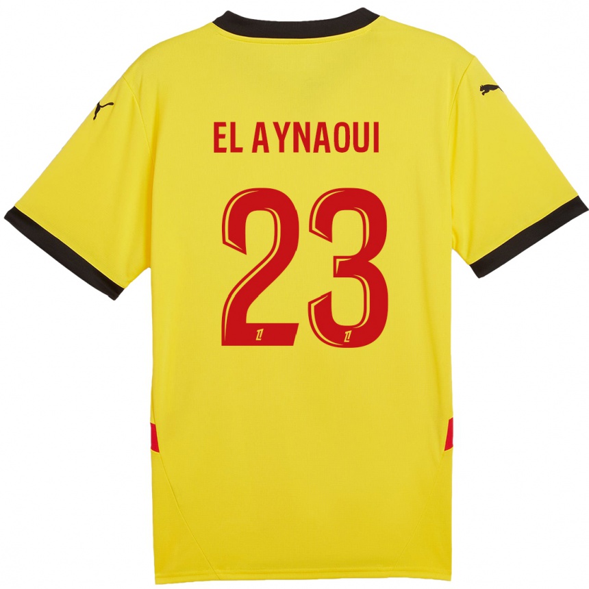 Hombre Fútbol Camiseta Neil El Aynaoui #23 Amarillo Rojo 1ª Equipación 2024/25 Perú