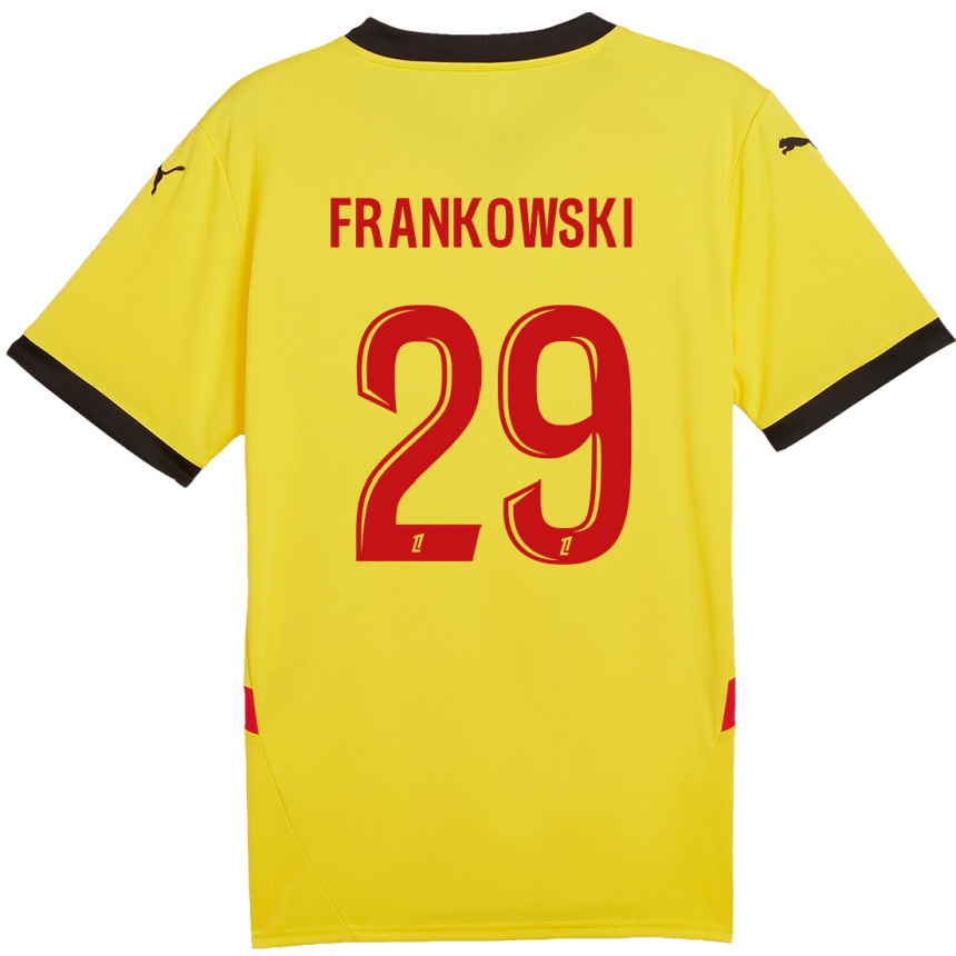 Hombre Fútbol Camiseta Przemyslaw Frankowski #29 Amarillo Rojo 1ª Equipación 2024/25 Perú