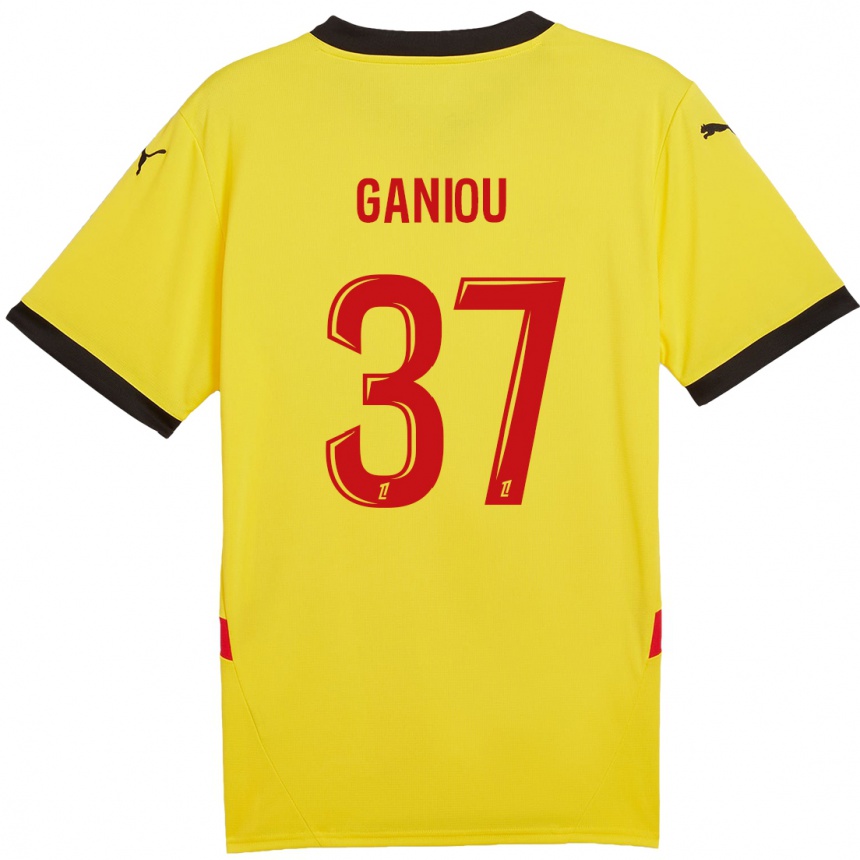 Hombre Fútbol Camiseta Ismaëlo Ganiou #37 Amarillo Rojo 1ª Equipación 2024/25 Perú