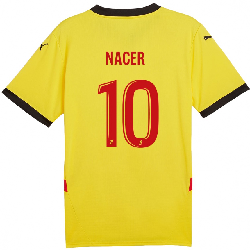 Hombre Fútbol Camiseta Myriem Nacer #10 Amarillo Rojo 1ª Equipación 2024/25 Perú